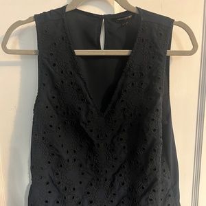 Banana Republic Navy eyelet v-neck blouse